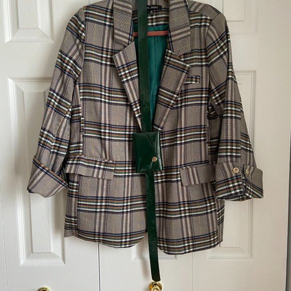 Plaid Blazer & Belt Bag Set – Women's Medium - Picture 5 of 13